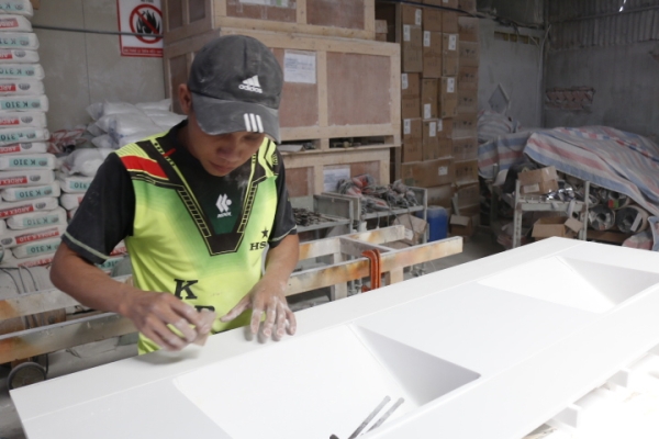 Các phương pháp thi công đá nhân tạo Solid Surface